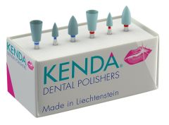 SET 6 Polissoirs durs ZIRCOVIS, pour zircone et céramiques en 2 étapes. Polissage/Glaçage. 0250 - Kenda