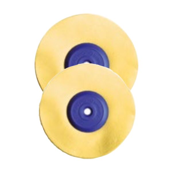 Disque de polissage pour tour à polir, en peau de chamois 7 disques,  diamètre 100 mm, épaisseur 16 mm. Hatho