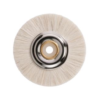 Brosse étroite pour tour à polir, poils de chèvre souple, blanc avec âme en plastique, 48 mm. Acurata