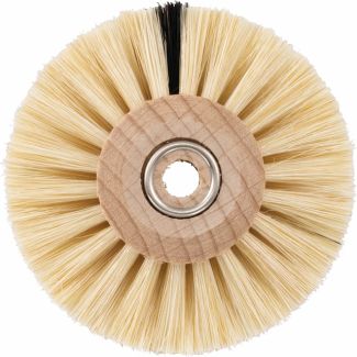 Brosse dure en soie de Tchong King blanche pour tour avec centre en bois, 55 mm. Hatho