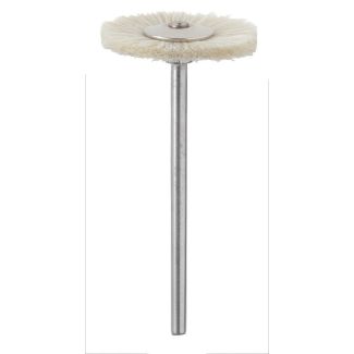 Brossette polissage doux en soie de Tchong King blanche, pour résines, diamètre 220, tige 104. Hatho