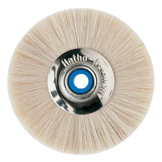 Brosse étroite en poil de chèvre blancs pour tour, 48 mm, pour résine. Phase polissage. Hatho
