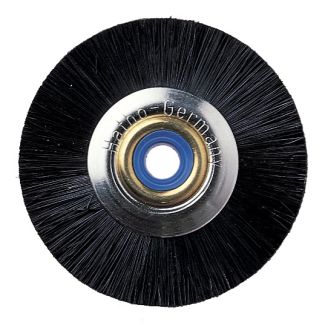 Brosse dure en soie de Tchong King noire pour tour avec centre en métal, 42 mm. Hatho