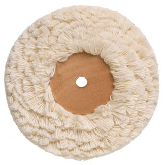 Grosse brosse en coton avec centre en bois. diamètre 80. Centre  bois diam 33. Epaisseur 23. Hatho
