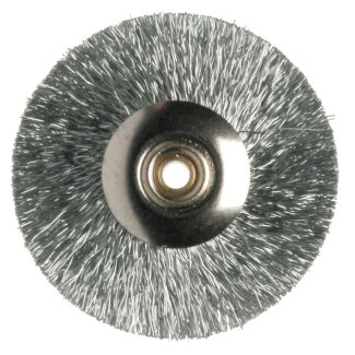 Brossette de polissage fil d'acier ondulé pour pré-polissage et nettoyage des alliages métalliques, diamètre 220, tige 104. Hatho