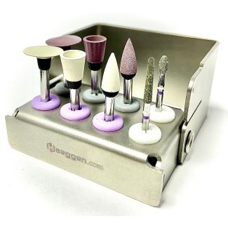 Coffret ZircoCeram spécial retouche céram et zircone, fraises diamantées et polissoirs. Haeggen