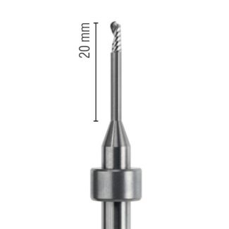 Fraise d'usinage PMMA pour usineuse DCS, longueur 53 mm, 1 lames, col 20 mm, mandrin 6 mm, 020. Acurata