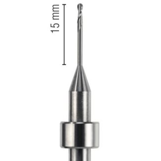 Fraise d'usinage PMMA pour usineuse DCS, longueur 53 mm, 2 lames, col 15 mm, mandrin 6 mm, 015. Acurata