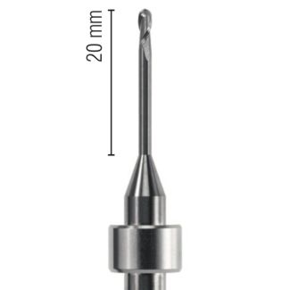 Fraise d'usinage PMMA pour usineuse DCS, longueur 53 mm, 2 lames, col 20 mm, mandrin 6 mm, 020. Acurata