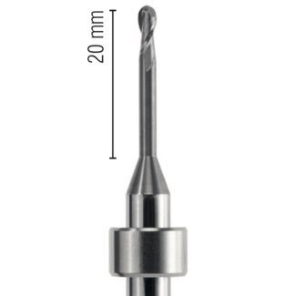 Fraise d'usinage PMMA pour usineuse DCS, longueur 53 mm, 2 lames, col 20 mm, mandrin 6 mm, 025. Acurata