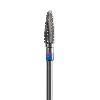 Fraise tungstène podologie LSQ olive longue, ongle et peau, finition 040. Acurata