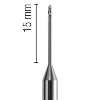 Fraise d'usinage ZrO pour système Universel ouvert, longueur 48 mm, mandrin 4 mm, 2 lames col long, 008. Acurata