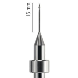 Fraise d'usinage Zircone pour usineuse DCS, longueur 53 mm, 2 lames, col 15 mm, mandrin 6 mm, 010. Acurata