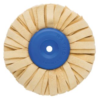 Disque de polisage pour tour à polir - brosse en peau de chamois avec centre en plastique, 90 mm. Hatho