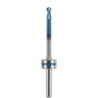 Fraise d'usinage pour composite sur Sirona MC X5, mandrin 3 mm, 2 lames avec traitement AC-Blue, 025. Acurata