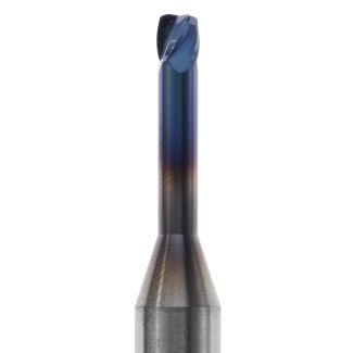 Fraise d'usinage CrCo pour système Universel ouvert, longueur 48 mm, mandrin 6 mm, col long, 4 lames avec traitement AC-Blue, 030. Acurata