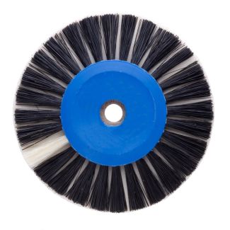 Brosse dure avec disques intercalés, soie de Tchong King et mousseline, pour résine. Phase polissage. Hatho