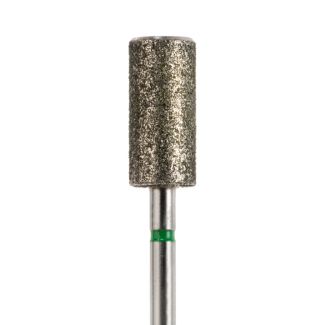 Fraise podologie diamantée cylindrique 6837 angles vifs face lisse gros grains verts 060. Acurata