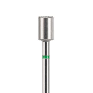 Fraise face diamantée cylindre 6835 angles arrondis côté lisse gros grains verts 050. Acurata