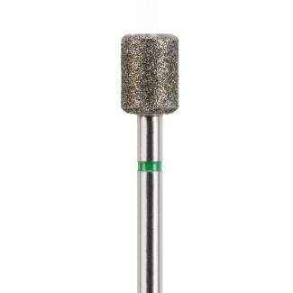 Fraise podologie diamantée cylindre 6835 angles arrondis face lisse gros grains verts 050. Acurata