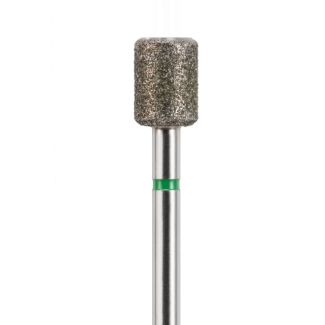 Fraise podologie diamantée cylindre 6835 angles arrondis face lisse gros grains verts 050. Acurata