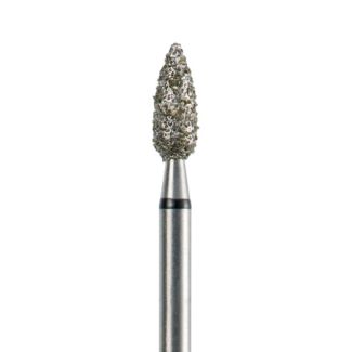 Fraise podologie diamantée flamme 5368 trés gros grains noirs 030. Acurata