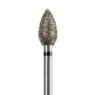 Fraise podologie diamantée flamme 5368 trés gros grains noirs 045. Acurata