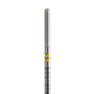 Fraise diamantée A881EFZ cylindre rond 0° spécial retouche Zircone grain extra-fin 017, tige FG 314. Acurata