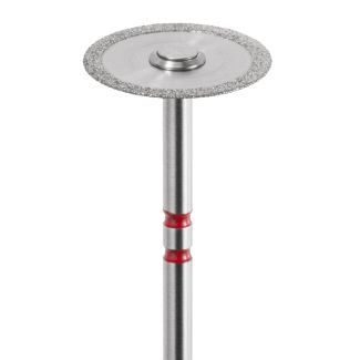 Disque diamanté surface 2 faces A943 grain fin, tige FGXL 316 double bague rouge 100. Acurata
