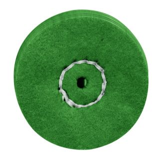 Meulette en coton imprégnées à utiliser sans pâte à polir. Prépolissage « vert » pour résine et métaux. Busch