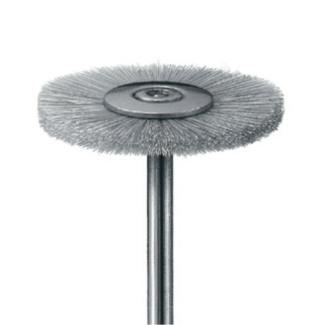 Brossette douce en poils de chèvre pour le polissage avec la pâte. S’adapte sur mandrin 305.104.050 ou 305.104.080