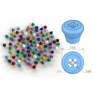 Réassort Plug Silicone 11 couleurs disponibles, pochette de 8 pièces, pour kit Nichrominox
