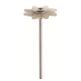 Brossette polissage doux en poil de chèvre, pour résines, forme étoilée, diamètre 220, tige 104. Hatho