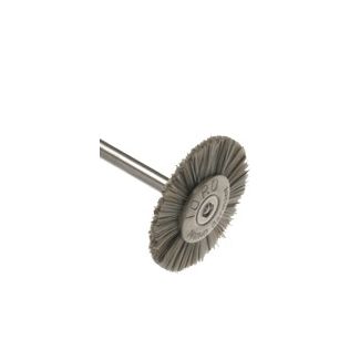 Brossette de polissage en crin de cheval gris argent dur standard, diamètre 190, épaisseur 4.6mm, tige 104. Hatho